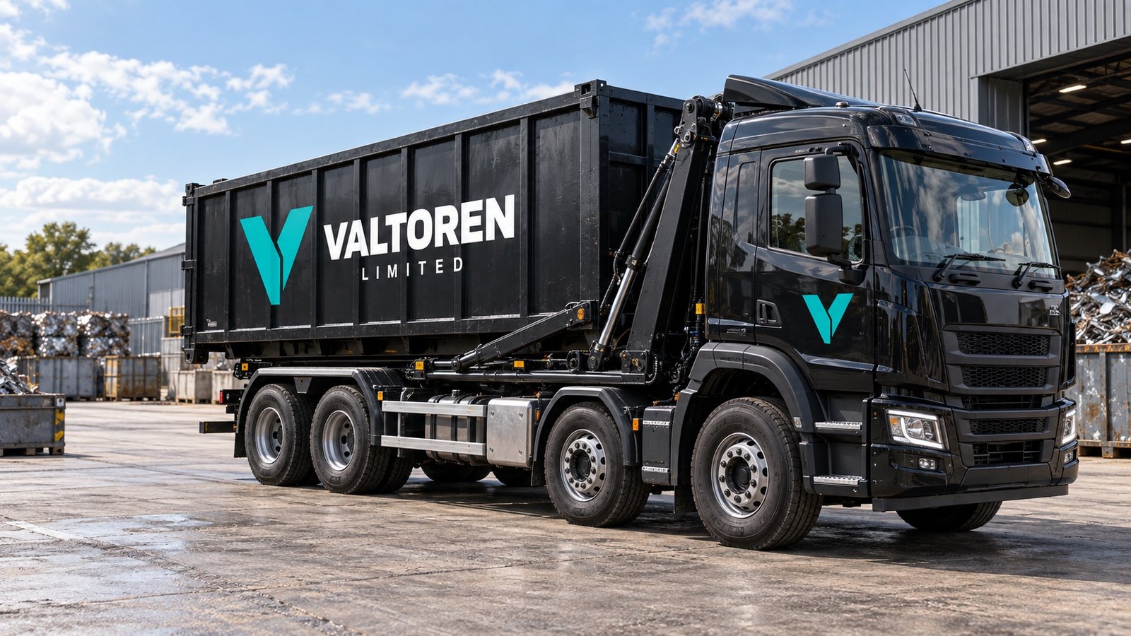 Valtoren black and teal truck branding visualisation